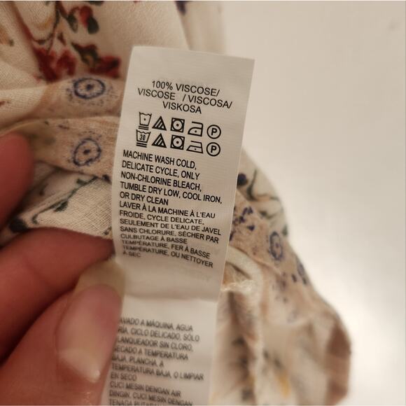 Lucky Brand Sheer Floral Boho Shirt XS NWT - Picture 5 of 9